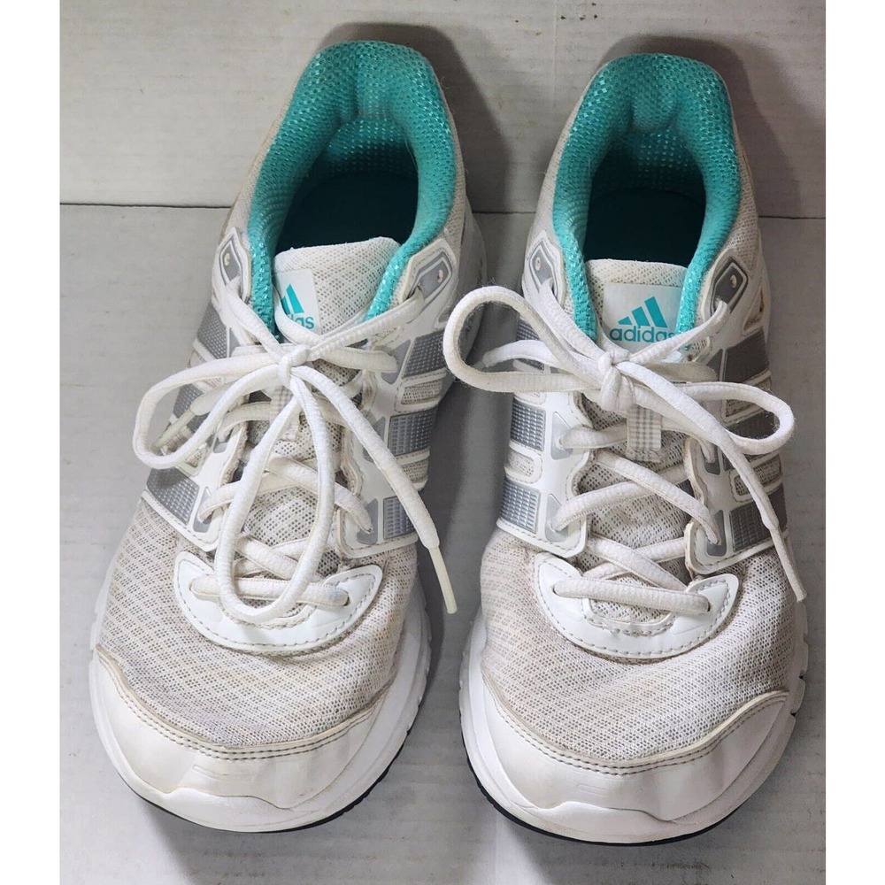 Adidas Duramo 6 Women White Green Adiprene+ Running Shoes Size 8